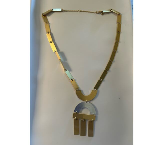 Madewell Geometric Mixed Metals Flat Necklace - Picture 1 of 6